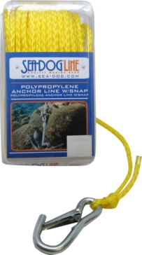 Sea Dog Ligne d’ancre Poly-Pro avec attache 50' - 1/4" - Polypropylène - Tressé