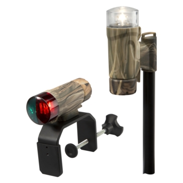 Attwood Portable Navigation Light Kit Clamp-on, Threaded pole Navigation light - Camo