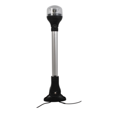 Attwood Feu de navigation circulaire, support vertical avec pole 20" Feu de navigation - Noir