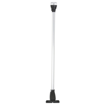 Attwood Feu de navigation circulaire, support vertical avec pole 12" Feu de navigation - Noir