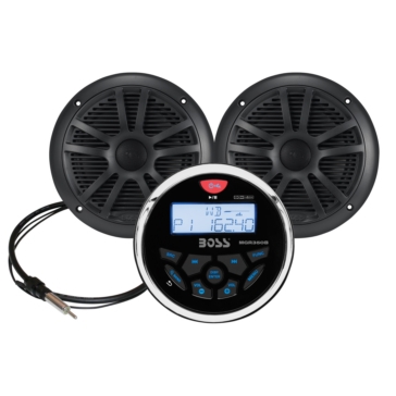Boss Audio Audio Receiver Kit with Speaker Black Marine - 2 - 180 W