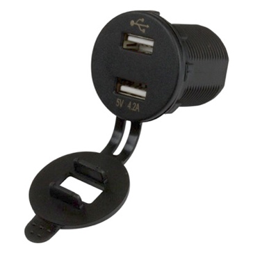 SEA DOG Double USB Socket with Voltmeter