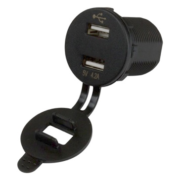 Sea Dog Double USB Socket with Voltmeter