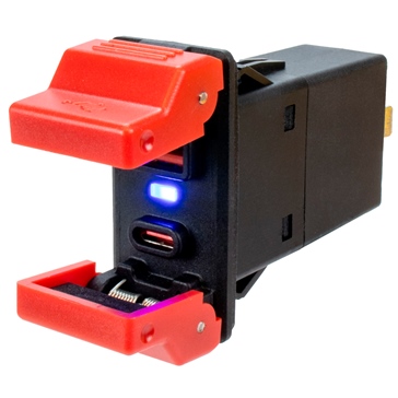 Sea Dog Prise d'alimentation USB 3.0 et USB-C à bascule avec couvercles fixes