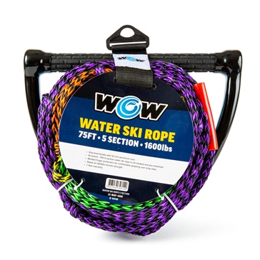 WOW Corde de ski nautique 75' 5 sections Corde de remorquage