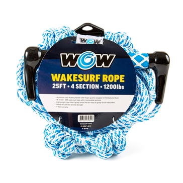 WOW Corde de planche 25' 4-section Corde de remorquage