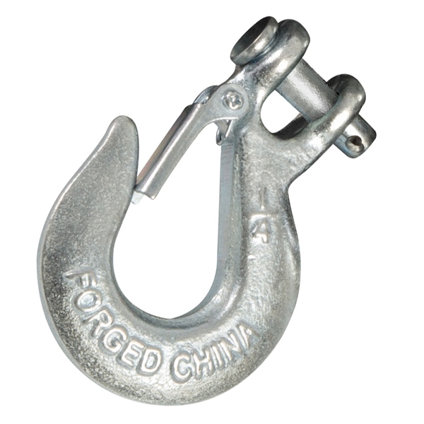 Crochet De Treuil 1/4" (6.3mm) Grade 70 Forgé - Plaqué Zinc, Loquet Sécurité - Capacité 1.8 Tonnes - Pour Treuils 4x4, Remorquage - 13